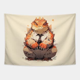 Bearded dragon with suit Tapestry