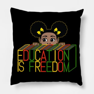 Education Is Freedom African American Black History Educator Pillow