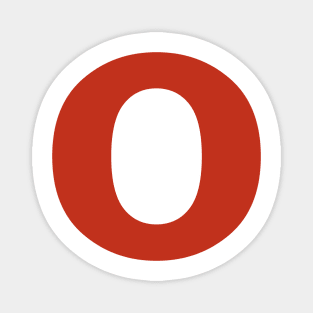 Letter o in Red Text Minimal Typography Magnet