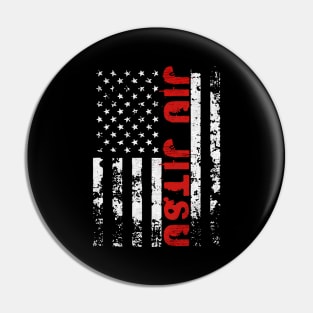 jiu jitsu american flag Pin