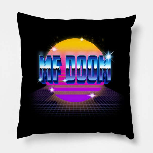 Retro Pattern Mf Doom 80s 90s Birthday Vintage Style Pillow by Gorilla Animal