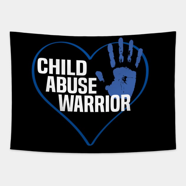 Child Abuse Awareness Warrior Blue Heart Tapestry by Uniqueify