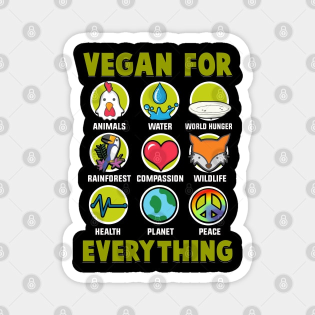 Vegan For Everything Print On Front and Back. Magnet by KsuAnn