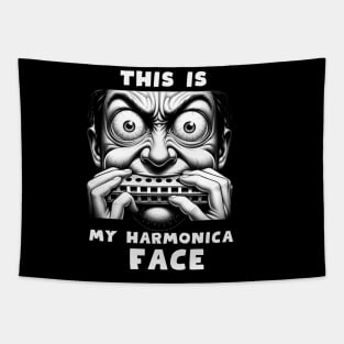 THI IS MY HARMONICA FACE Tapestry