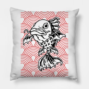 Bat Fish Great Wave Pillow