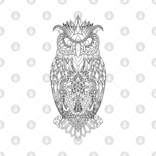 little big owl in mexican pattern ecopop by jorge_lebeau
