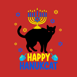 Hanukkah Menorah Cat Funny Meowzel Tov Chanukah Jewish T-Shirt