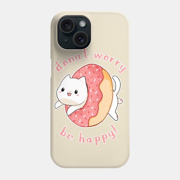 Donut worry cat Phone Case by linkitty