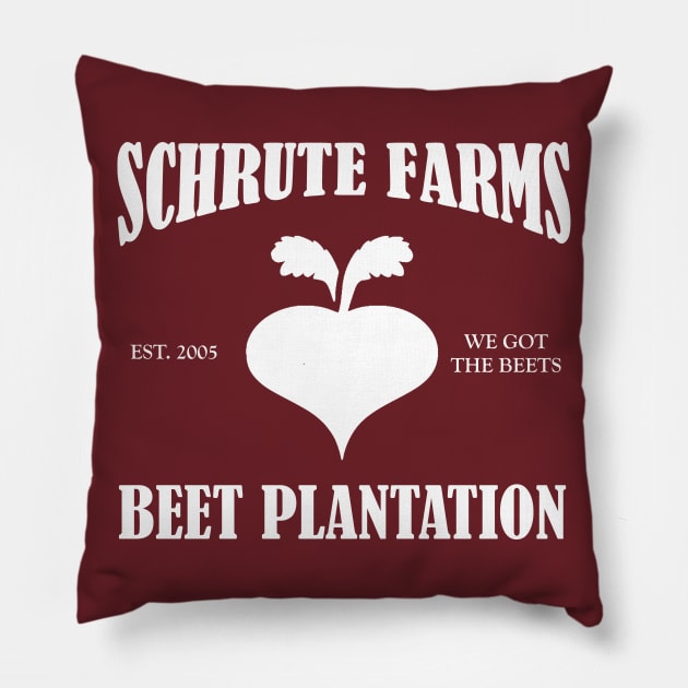 Schrute Farms Beet Plantation Pillow by Bigfinz