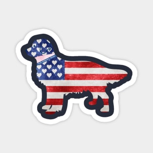 Patriotic Preppy Retriever Dog Magnet