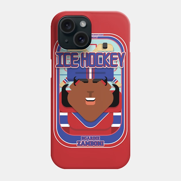 Ice Hockey Red and Blue - Boardie Zamboni - Aretha version Phone Case by Boxedspapercrafts