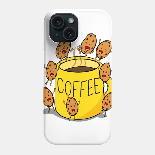 Coffee in a yellow mug Phone Case by Plushism