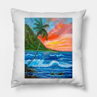 PALM TREE AND SUNSET Pillow