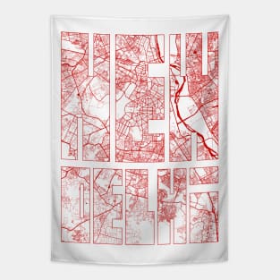 New Delhi, India City Map Typography - Oriental Tapestry