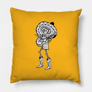 Day of The Dead Mariachi Band Member Skeleton Pillow