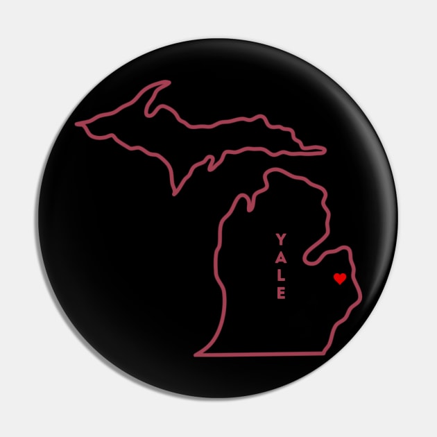 Yale MI Love (Red) Pin by TorrezvilleTees