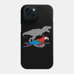 T-rex Green Winged Macaw Phone Case