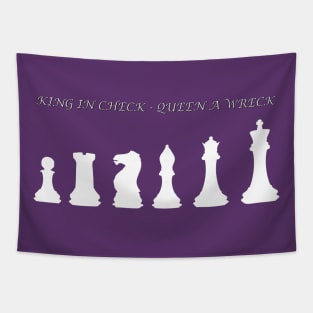 Chess Slogan - King in Check 1 Tapestry