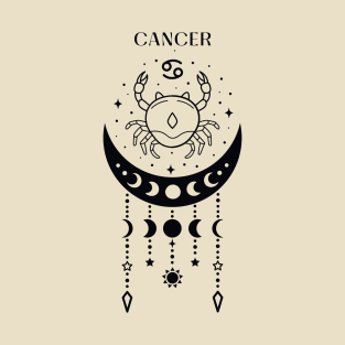 Cancer star sign; cancer; zodiac sign; horoscope sign; symbol; water sign; cancer birthday T-Shirt