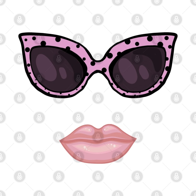 Pink glasses and lips by My Word Art