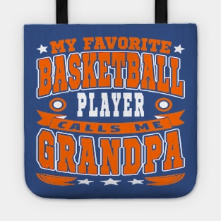 Calls Me Grandpa Funny Grandchildren Basketball Lover Typography Tote