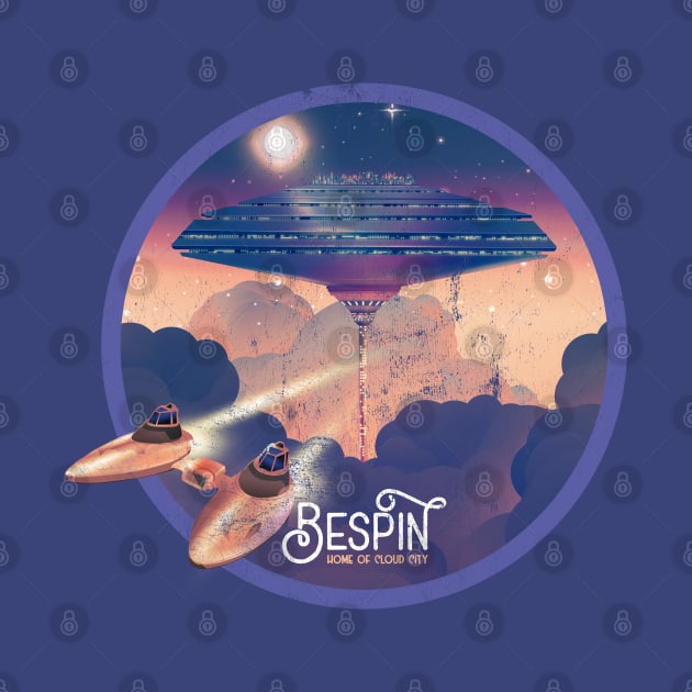 Bespin, Home of Cloud City, Worn Vintage Travel Art by The Fanatic