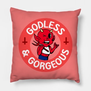 Faithless and Fierce - Cute Queer Atheist Devil Pillow