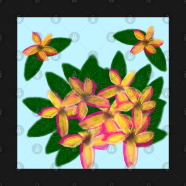 Yellow Frangipani flower pattern by FamilyCurios