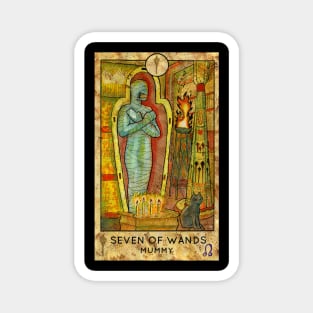 Seven Of Wands. Minor Arcana Tarot Card Design. Magnet