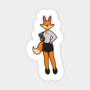 Fox as Secretary with Notepad Magnet