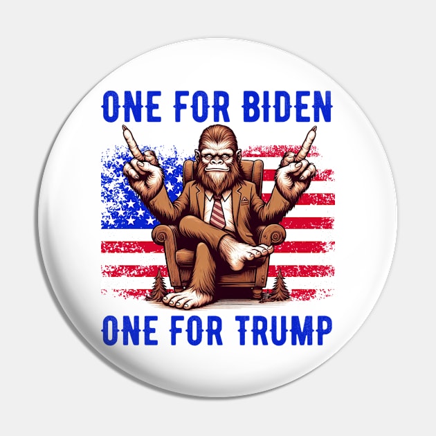 Bigfoot Middle Finger Funny Election 2024 Pin by GreenCraft