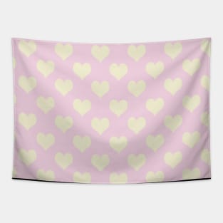 Sugar Pink and Cream Heart Pattern Tapestry