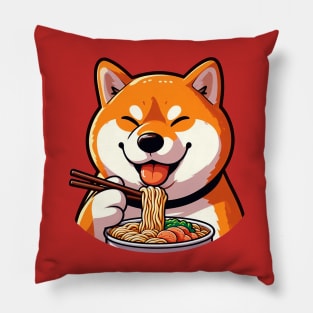 Shiba Inu Loves To Eat Ramen Pillow