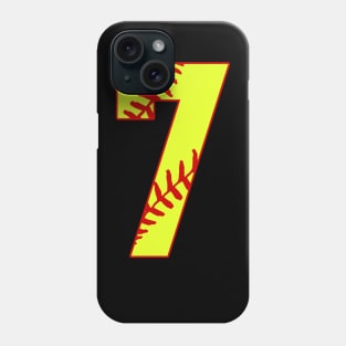 Fastpitch Softball Number 7 #7 Softball Shirt Jersey Uniform Favorite Player Biggest Fan Phone Case