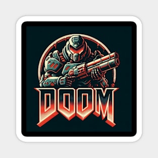 Doom Guy with Gun Up. Magnet