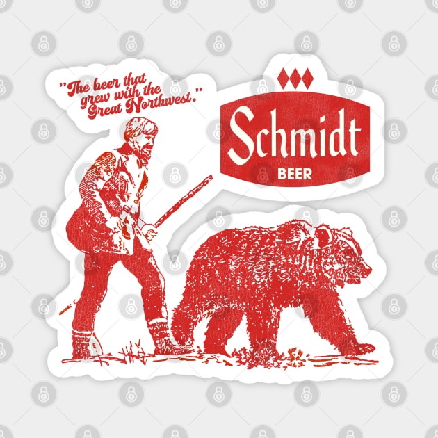 Schmidt Grizzly Man Retro Defunct Beer Magnet by darklordpug