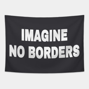 IMAGINE NO BORDERS - White - Back Tapestry