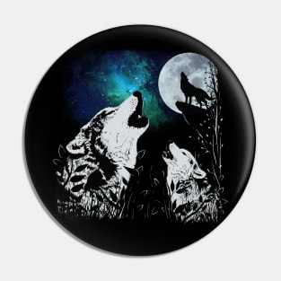 3 wolf in a moon Pin