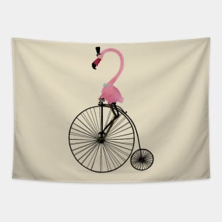 Penny Farthing Flamingo Tapestry