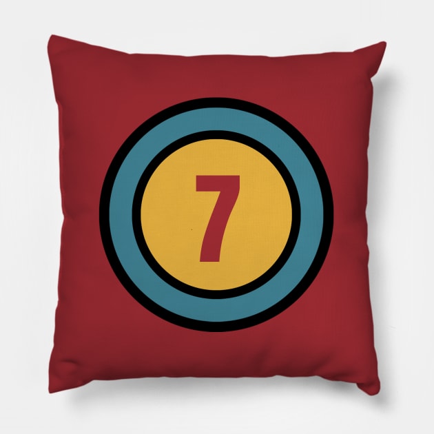 The Number 7 - seven - seventh Pillow by Siren Seventy One