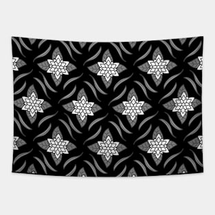 Black and white flower pattern design Tapestry