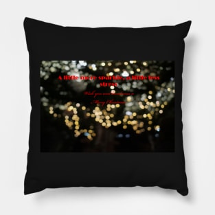 A little more sparkle lights Christmas Greeting Pillow