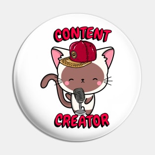 Cute White cat is a content creator Pin