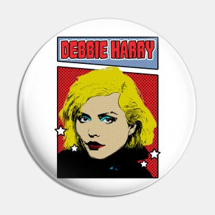 Debbie Harry 80s Pop Art Comic Style Pin