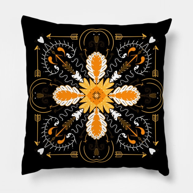 Arrow Mandala Pillow by The3rdMeow