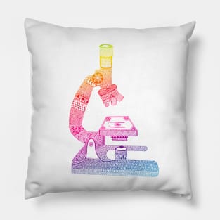 Beautiful Rainbow colourful Microscope mandala Pillow