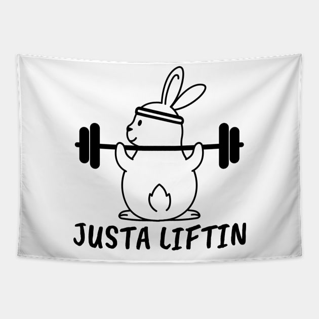 Justa liftin Bunny Rabbit Tapestry by crazytshirtstore