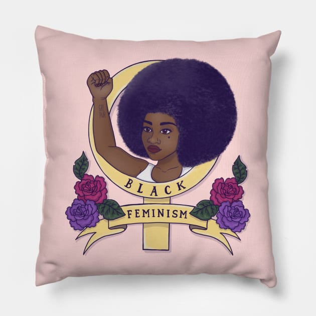 Black Feminism Pillow by @isedrawing