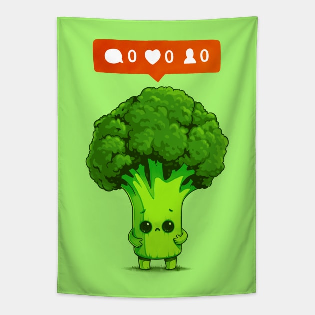 Nobody Loves Me - Broccoli Tapestry by Naolito