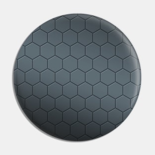 Silver Matte Honeycomb Hexagon Pattern Pin